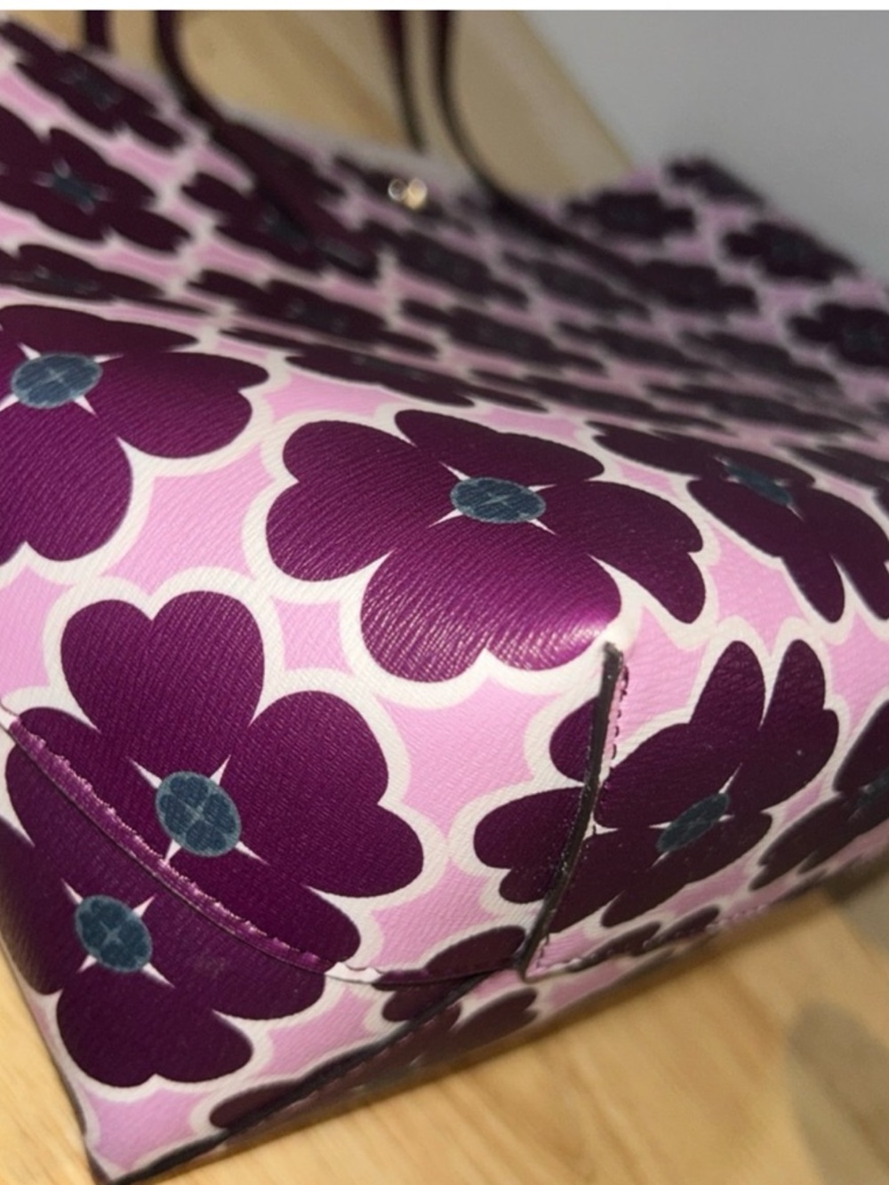 Floral Print Purple Tote Bag - Picture 11 of 15